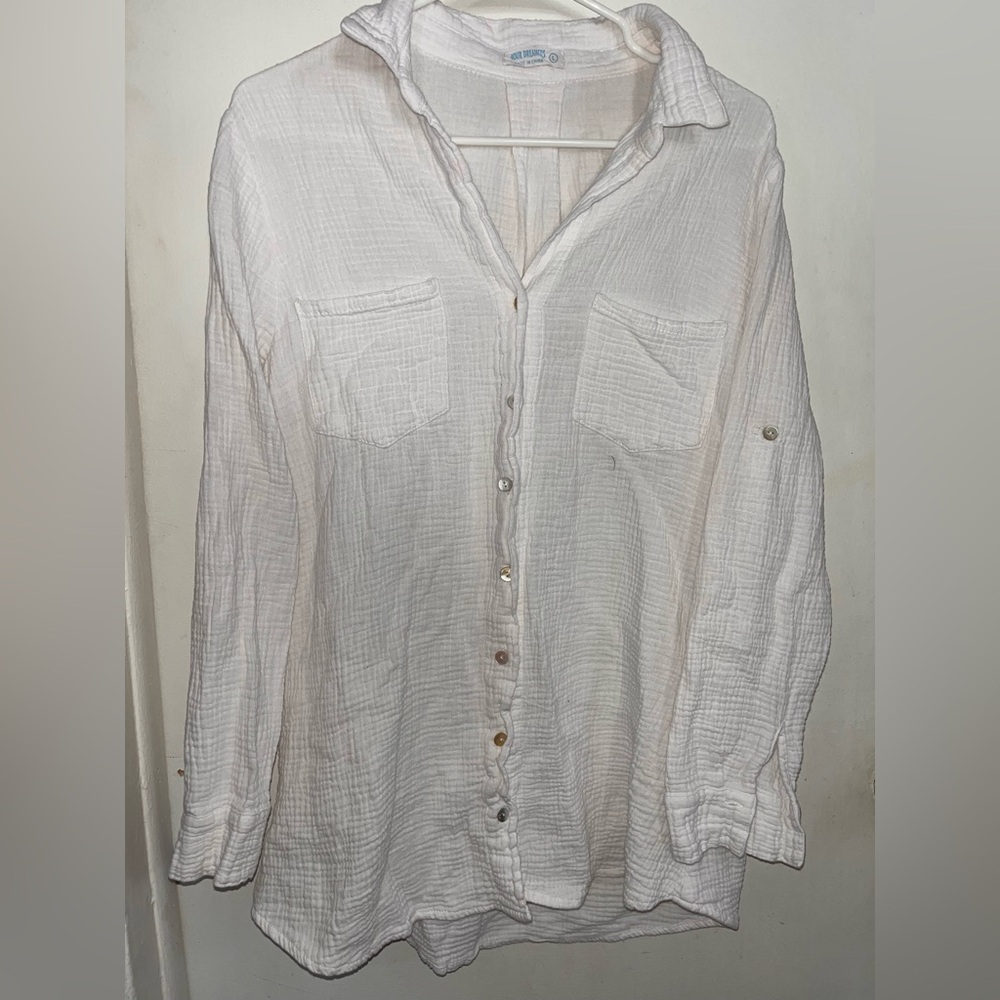 4our Dreamers Soft Cream Textured Shirt 100%cotton